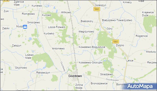 mapa Kowalewo-Boguszyce, Kowalewo-Boguszyce na mapie Targeo