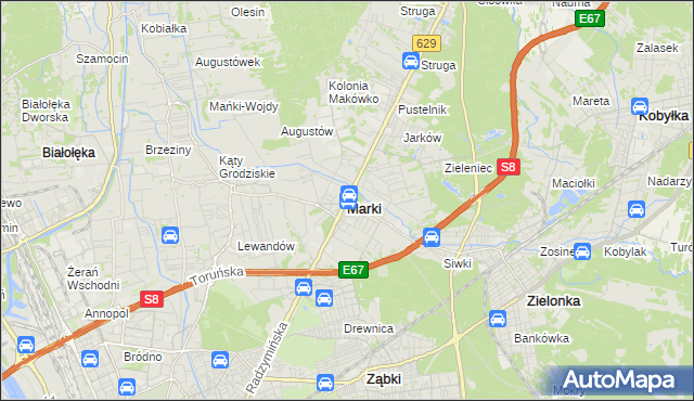 mapa Marki powiat wołomiński, Marki powiat wołomiński na mapie Targeo