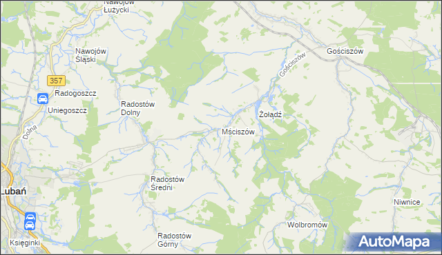 mapa Mściszów, Mściszów na mapie Targeo