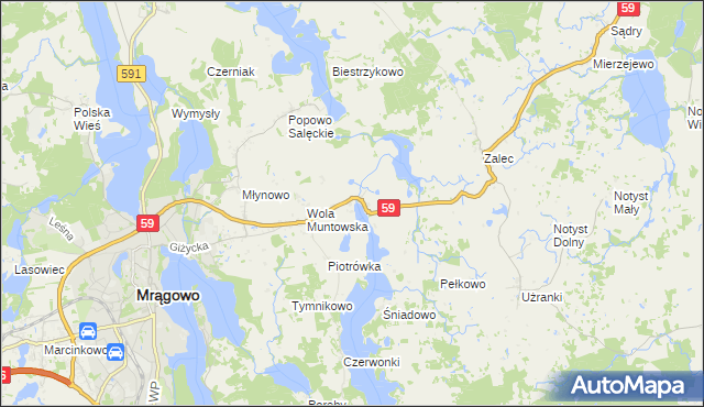 mapa Muntowo, Muntowo na mapie Targeo