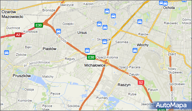 mapa Opacz-Kolonia, Opacz-Kolonia na mapie Targeo