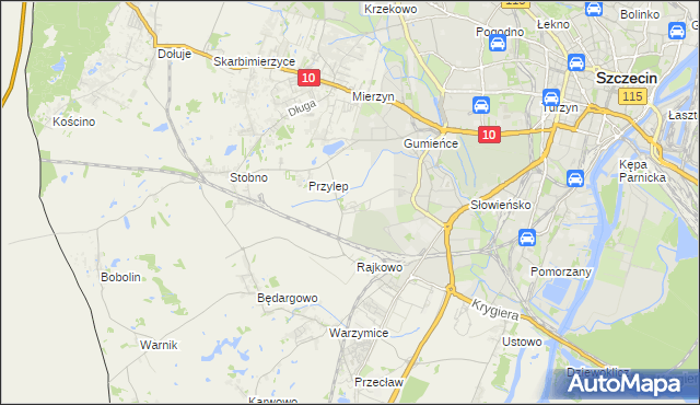 mapa Ostoja gmina Kołbaskowo, Ostoja gmina Kołbaskowo na mapie Targeo