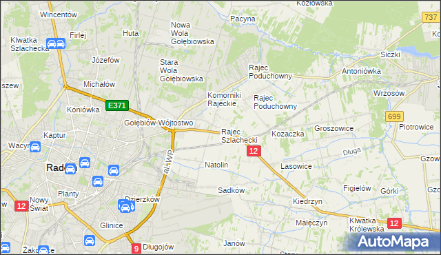 mapa Rajec Szlachecki, Rajec Szlachecki na mapie Targeo