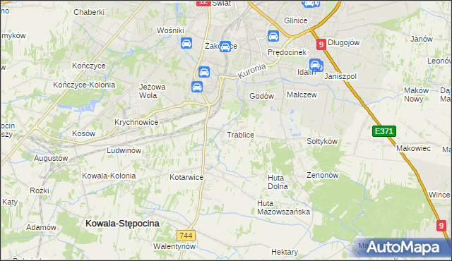 mapa Trablice, Trablice na mapie Targeo