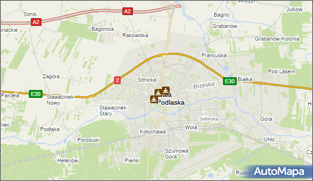 mapa Białej Podlaskiej, Biała Podlaska na mapie Targeo