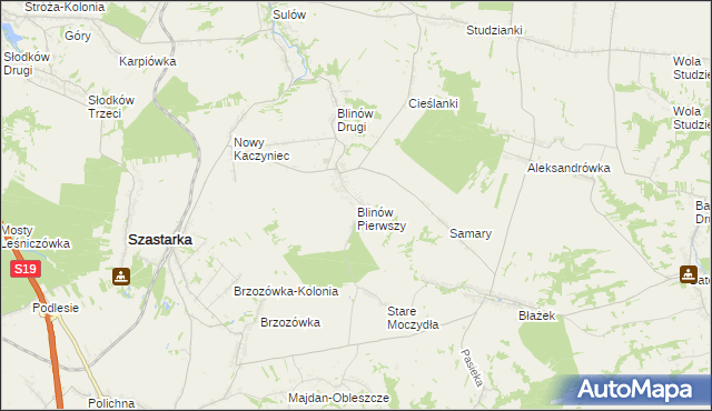 mapa Blinów Pierwszy, Blinów Pierwszy na mapie Targeo