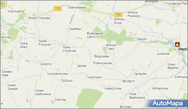 mapa Błogosław, Błogosław na mapie Targeo