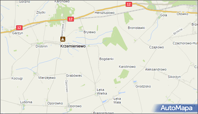 mapa Bogdanki gmina Poniec, Bogdanki gmina Poniec na mapie Targeo