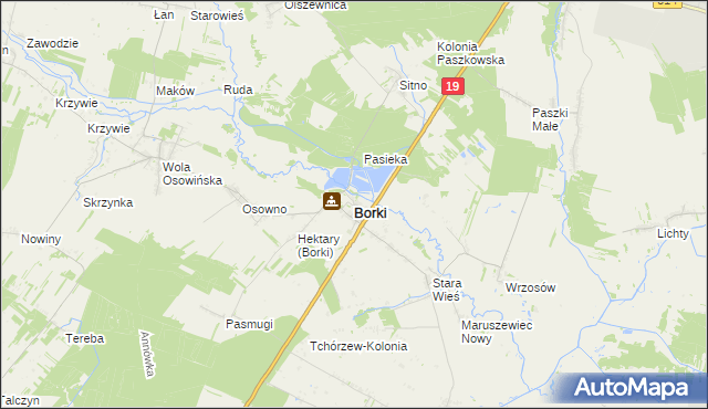 mapa Borki powiat radzyński, Borki powiat radzyński na mapie Targeo