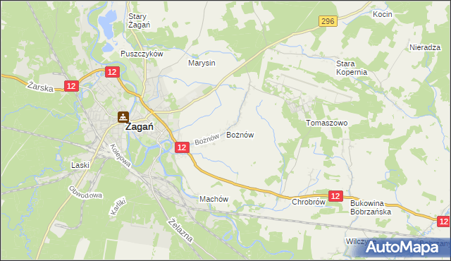 mapa Bożnów, Bożnów na mapie Targeo