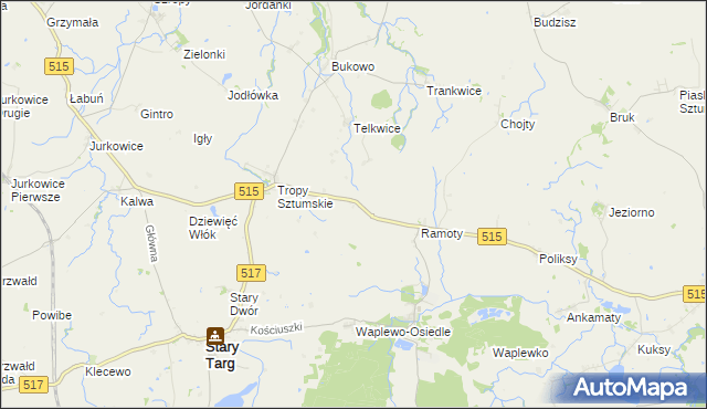mapa Brzozówka gmina Stary Targ, Brzozówka gmina Stary Targ na mapie Targeo
