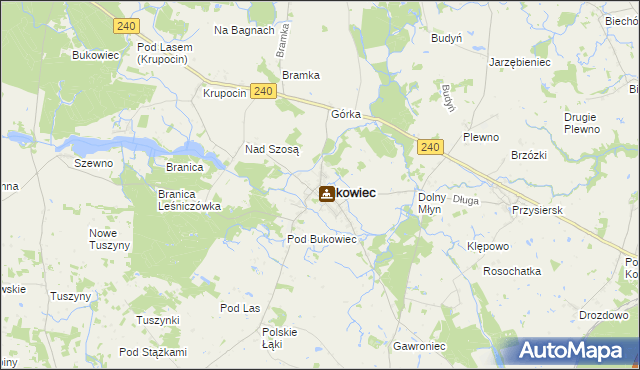 mapa Bukowiec powiat świecki, Bukowiec powiat świecki na mapie Targeo
