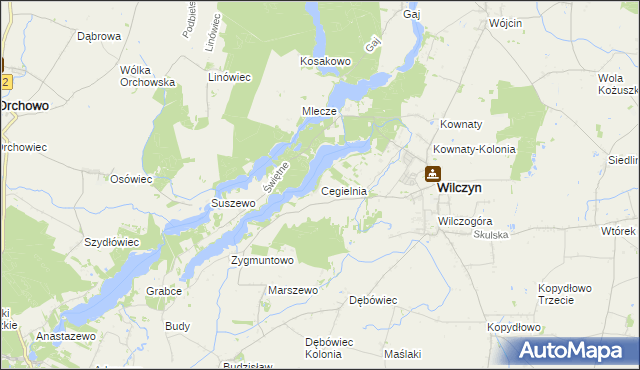 mapa Cegielnia gmina Wilczyn, Cegielnia gmina Wilczyn na mapie Targeo
