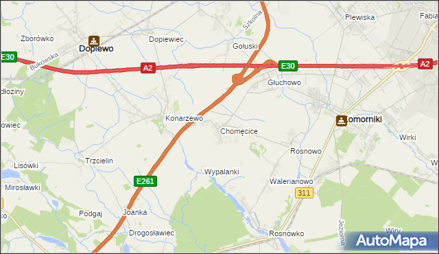 mapa Chomęcice, Chomęcice na mapie Targeo