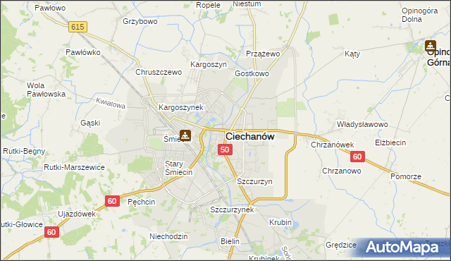 mapa Ciechanów, Ciechanów na mapie Targeo