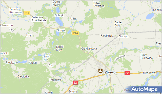 mapa Cis Gajówka, Cis Gajówka na mapie Targeo