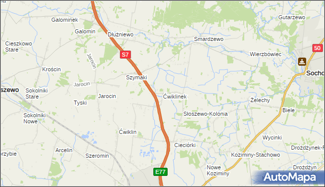 mapa Ćwiklinek, Ćwiklinek na mapie Targeo
