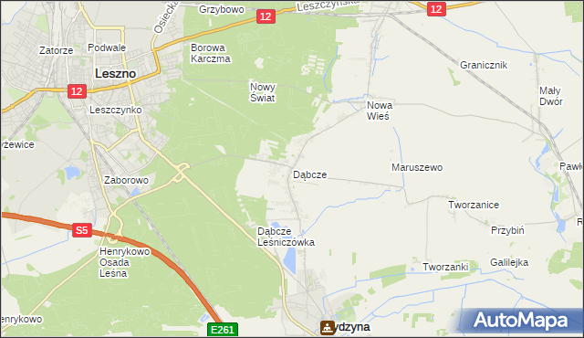 mapa Dąbcze, Dąbcze na mapie Targeo