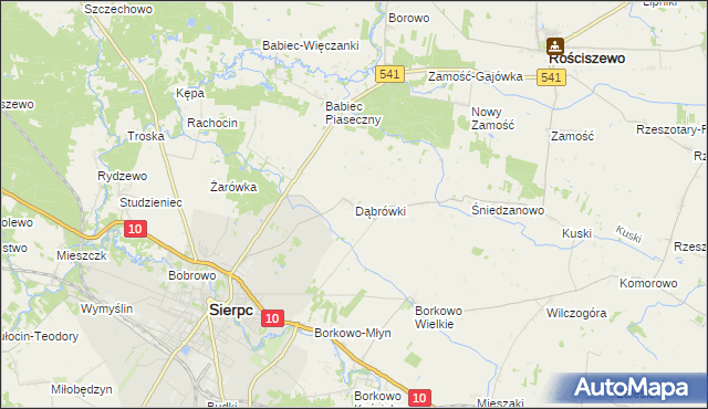 mapa Dąbrówki gmina Sierpc, Dąbrówki gmina Sierpc na mapie Targeo