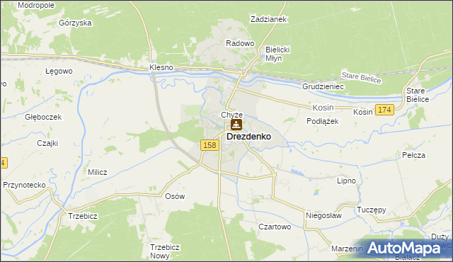 mapa Drezdenko, Drezdenko na mapie Targeo