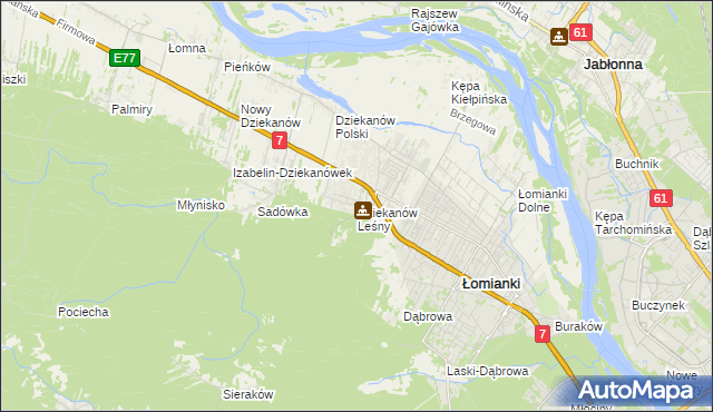 mapa Dziekanów Leśny, Dziekanów Leśny na mapie Targeo