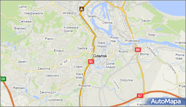 mapa Gdańska, Gdańsk na mapie Targeo