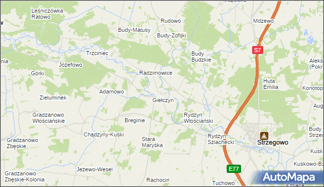 mapa Giełczynek, Giełczynek na mapie Targeo