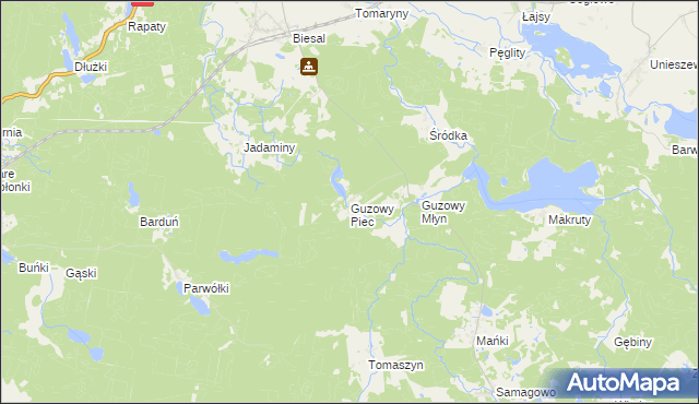 mapa Guzowy Piec, Guzowy Piec na mapie Targeo
