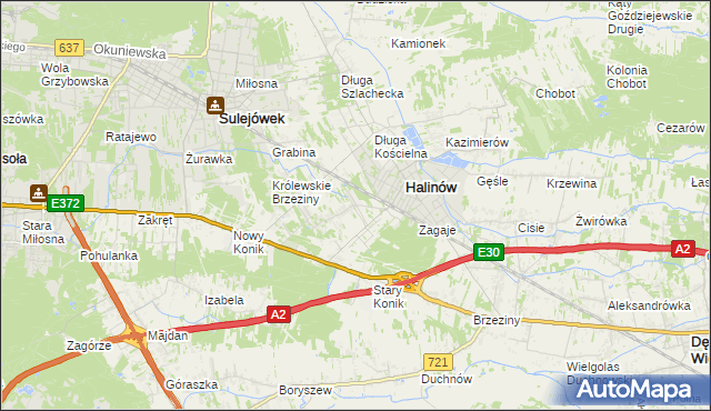 mapa Hipolitów gmina Halinów, Hipolitów gmina Halinów na mapie Targeo