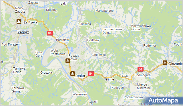 mapa Jankowce, Jankowce na mapie Targeo