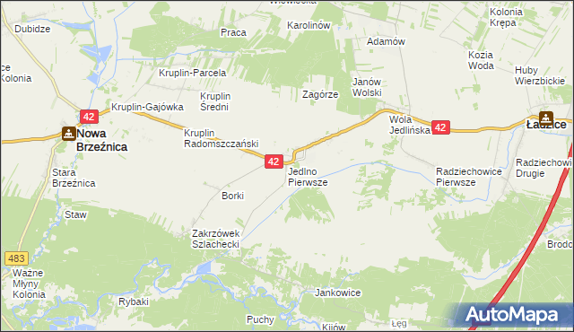 mapa Jedlno Pierwsze, Jedlno Pierwsze na mapie Targeo