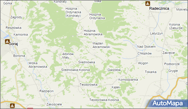 mapa Jędrzejówka gmina Goraj, Jędrzejówka gmina Goraj na mapie Targeo