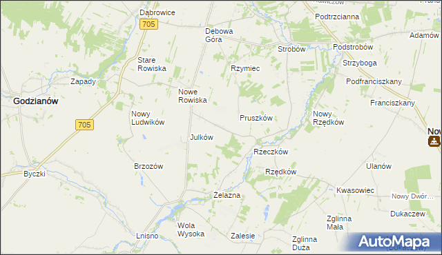 mapa Józefatów gmina Skierniewice, Józefatów gmina Skierniewice na mapie Targeo