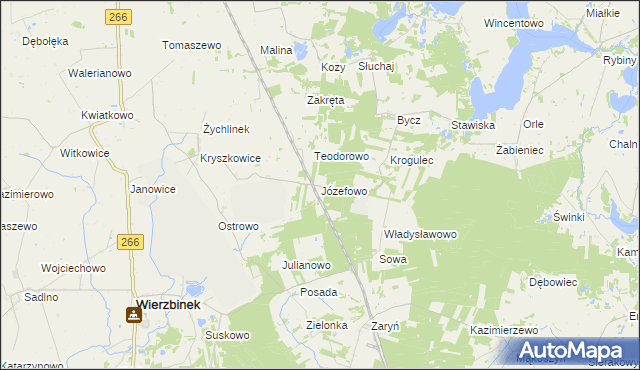 mapa Józefowo gmina Piotrków Kujawski, Józefowo gmina Piotrków Kujawski na mapie Targeo