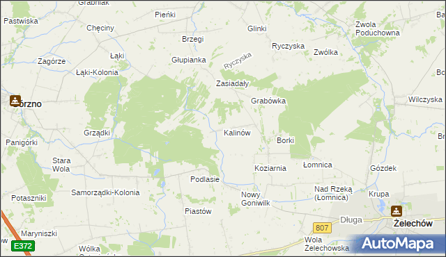 mapa Kalinów gmina Żelechów, Kalinów gmina Żelechów na mapie Targeo