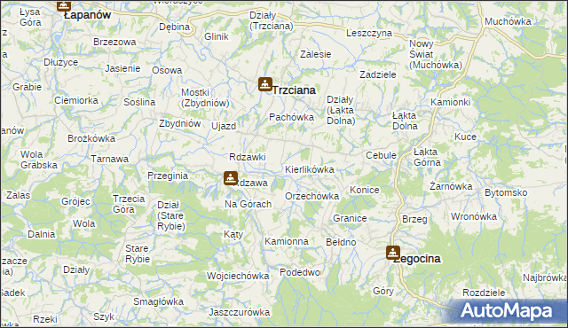 mapa Kierlikówka, Kierlikówka na mapie Targeo
