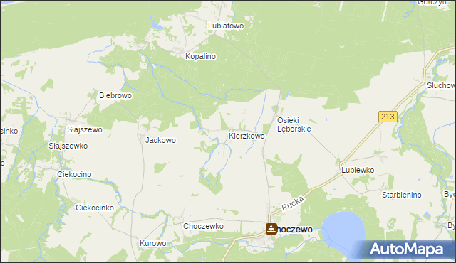 mapa Kierzkowo gmina Choczewo, Kierzkowo gmina Choczewo na mapie Targeo
