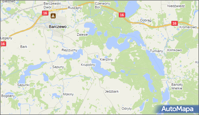 mapa Kierzliny, Kierzliny na mapie Targeo