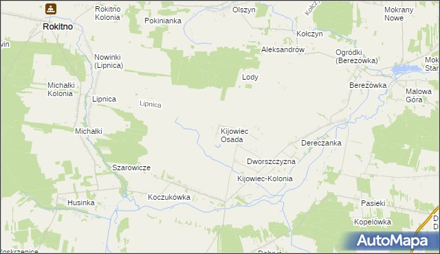 mapa Kijowiec Osada, Kijowiec Osada na mapie Targeo