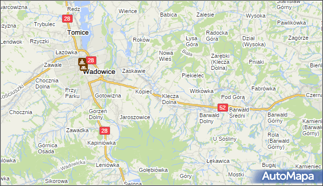 mapa Klecza Dolna, Klecza Dolna na mapie Targeo