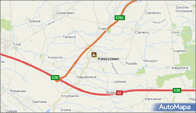 mapa Kleszczewo powiat poznański, Kleszczewo powiat poznański na mapie Targeo