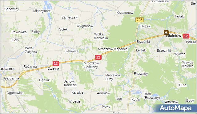 mapa Kraszków gmina Opoczno, Kraszków gmina Opoczno na mapie Targeo