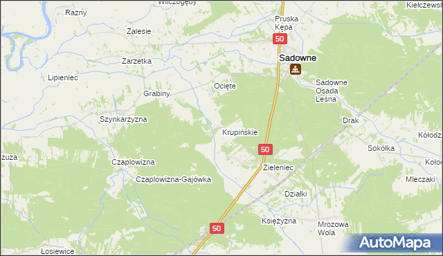 mapa Krupińskie, Krupińskie na mapie Targeo