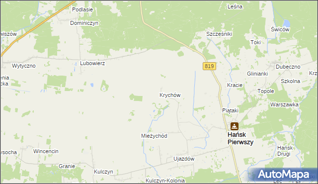 mapa Krychów, Krychów na mapie Targeo
