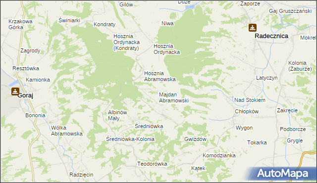 mapa Majdan Abramowski, Majdan Abramowski na mapie Targeo