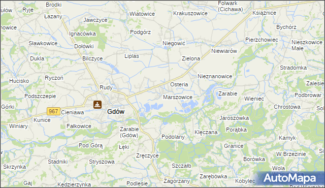 mapa Marszowice gmina Gdów, Marszowice gmina Gdów na mapie Targeo