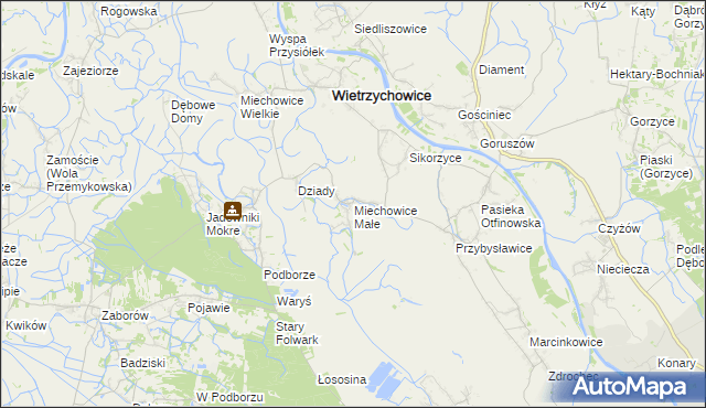mapa Miechowice Małe, Miechowice Małe na mapie Targeo