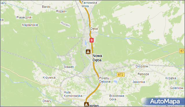 mapa Nowa Dęba, Nowa Dęba na mapie Targeo