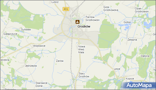 mapa Nowa Wieś Mała gmina Grodków, Nowa Wieś Mała gmina Grodków na mapie Targeo