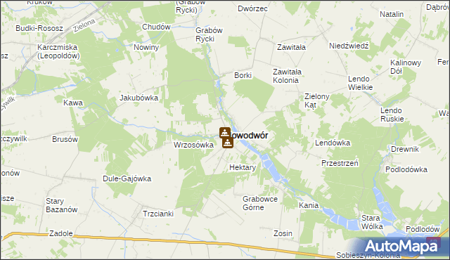 mapa Nowodwór powiat rycki, Nowodwór powiat rycki na mapie Targeo